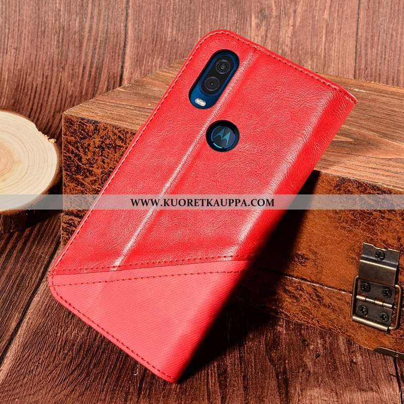 Kuori Motorola One Vision, Kuoret Motorola One Vision, Kotelo Motorola One Vision Nahkakuori Suojaus
