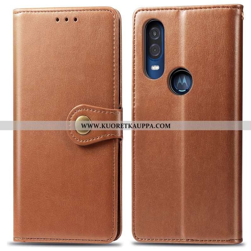 Kuori Motorola One Vision, Kuoret Motorola One Vision, Kotelo Motorola One Vision Suojaus Nahkakuori