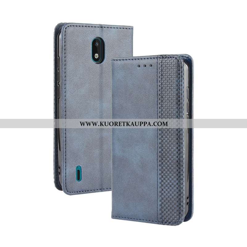 Kuori Nokia 1.3, Kuoret Nokia 1.3, Kotelo Nokia 1.3 Nahkakuori Salkku Niitti Sininen Puhelimen