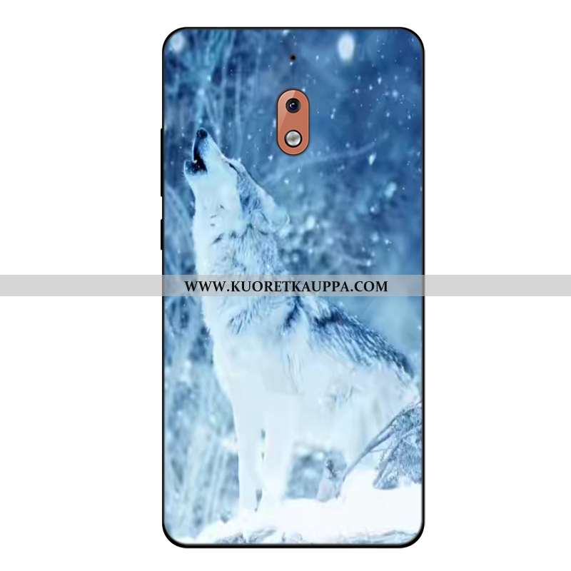 Kuori Nokia 2.1, Kuoret Nokia 2.1, Kotelo Nokia 2.1 Pehmeä Neste Silikoni Sarjakuva Suuntaus Sininen