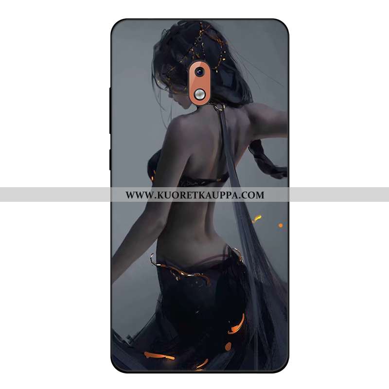 Kuori Nokia 2.1, Kuoret Nokia 2.1, Kotelo Nokia 2.1 Pehmeä Neste Silikoni Sarjakuva Suuntaus Sininen