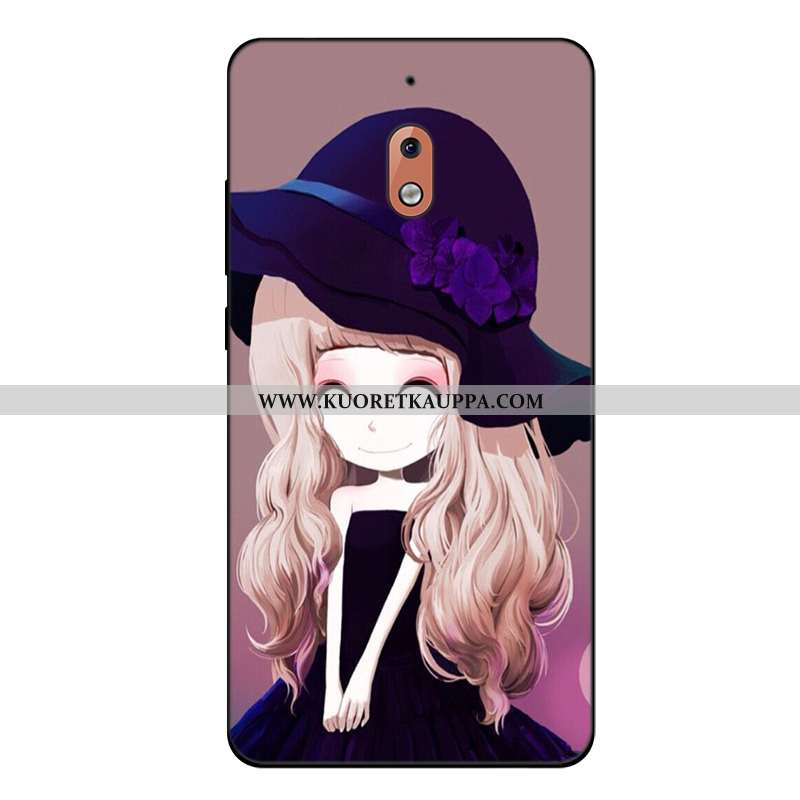 Kuori Nokia 2.1, Kuoret Nokia 2.1, Kotelo Nokia 2.1 Pehmeä Neste Silikoni Sarjakuva Suuntaus Sininen