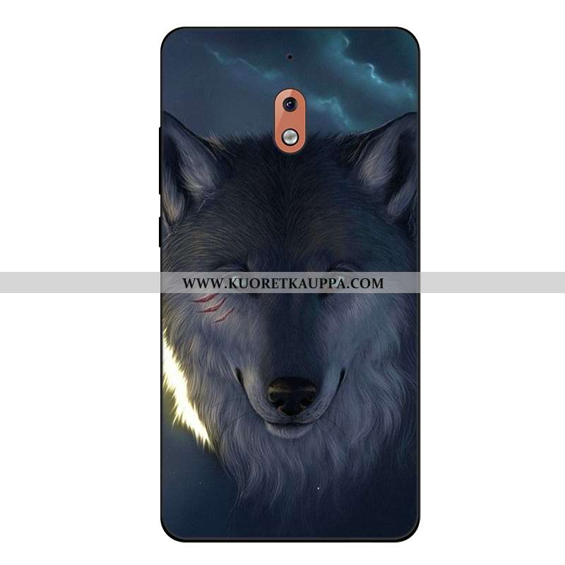 Kuori Nokia 2.1, Kuoret Nokia 2.1, Kotelo Nokia 2.1 Pehmeä Neste Silikoni Sarjakuva Suuntaus Sininen