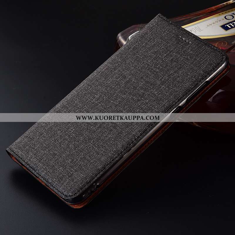 Kuori Nokia 2.1, Kuoret Nokia 2.1, Kotelo Nokia 2.1 Suojaus Pellava Simpukka Nahkakuori Sininen