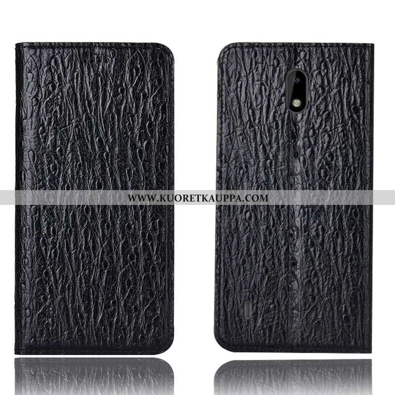 Kuori Nokia 2.2, Kuoret Nokia 2.2, Kotelo Nokia 2.2 Nahkakuori Kukkakuvio Lintu Ruskea