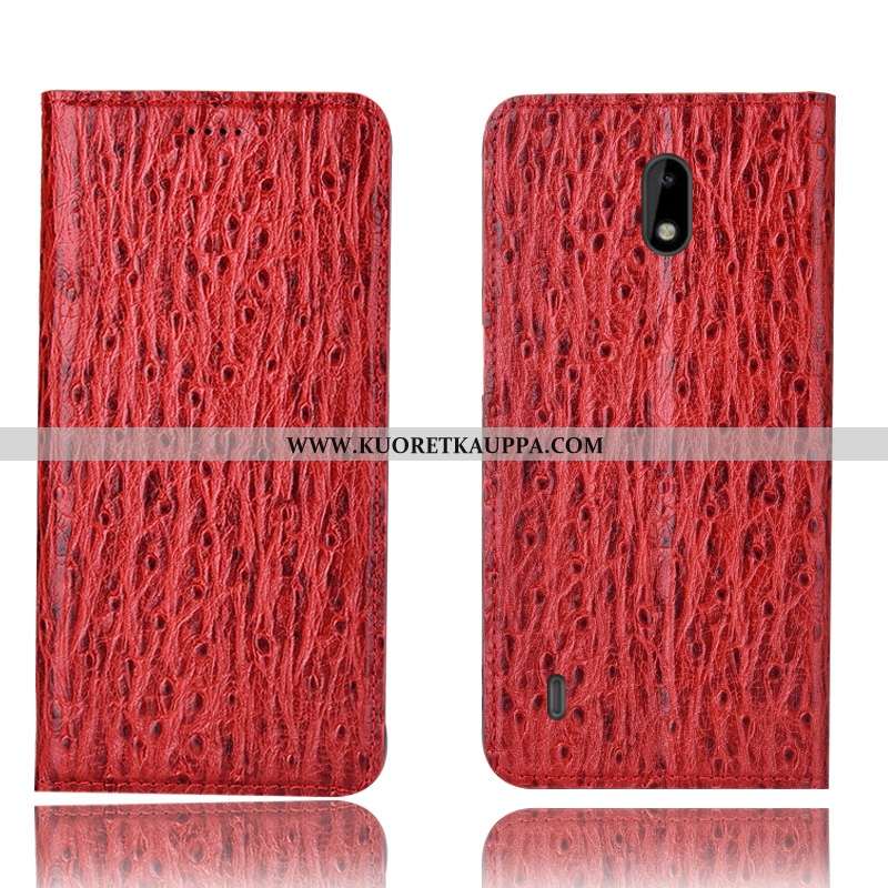 Kuori Nokia 2.2, Kuoret Nokia 2.2, Kotelo Nokia 2.2 Nahkakuori Kukkakuvio Lintu Ruskea