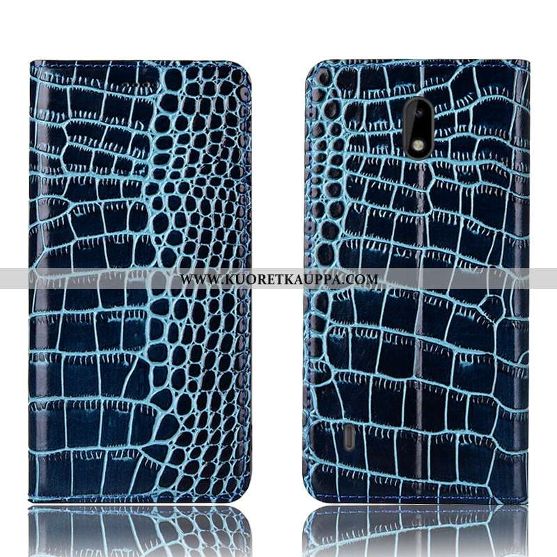 Kuori Nokia 2.2, Kuoret Nokia 2.2, Kotelo Nokia 2.2 Suojaus Nahkakuori Musta Krokotiili Mustat
