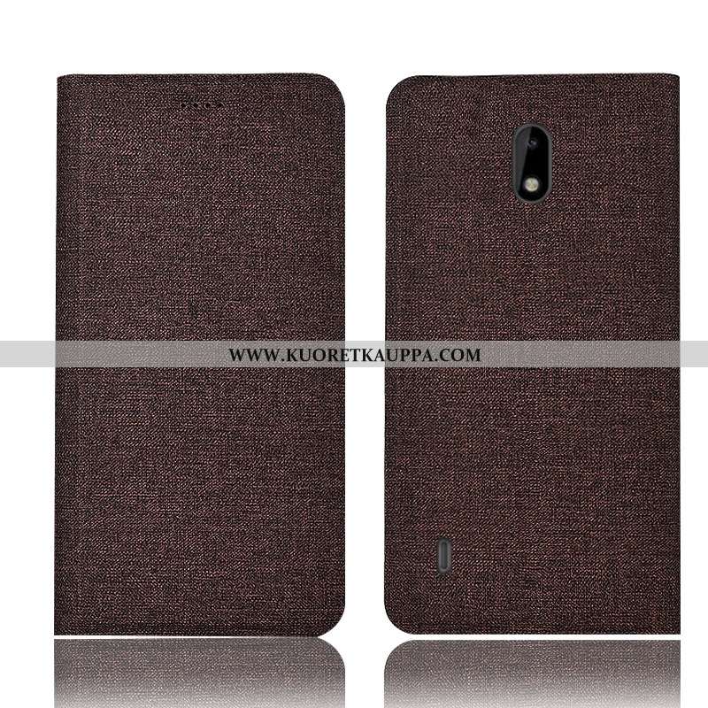 Kuori Nokia 2.2, Kuoret Nokia 2.2, Kotelo Nokia 2.2 Suojaus Pellava Harmaa Nahkakuori