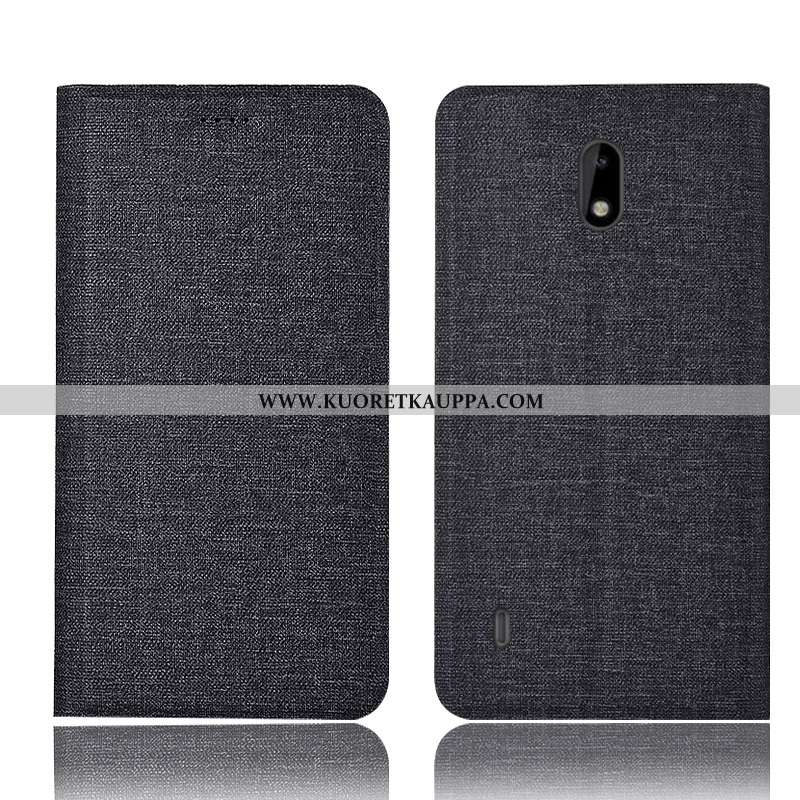 Kuori Nokia 2.2, Kuoret Nokia 2.2, Kotelo Nokia 2.2 Suojaus Pellava Harmaa Nahkakuori