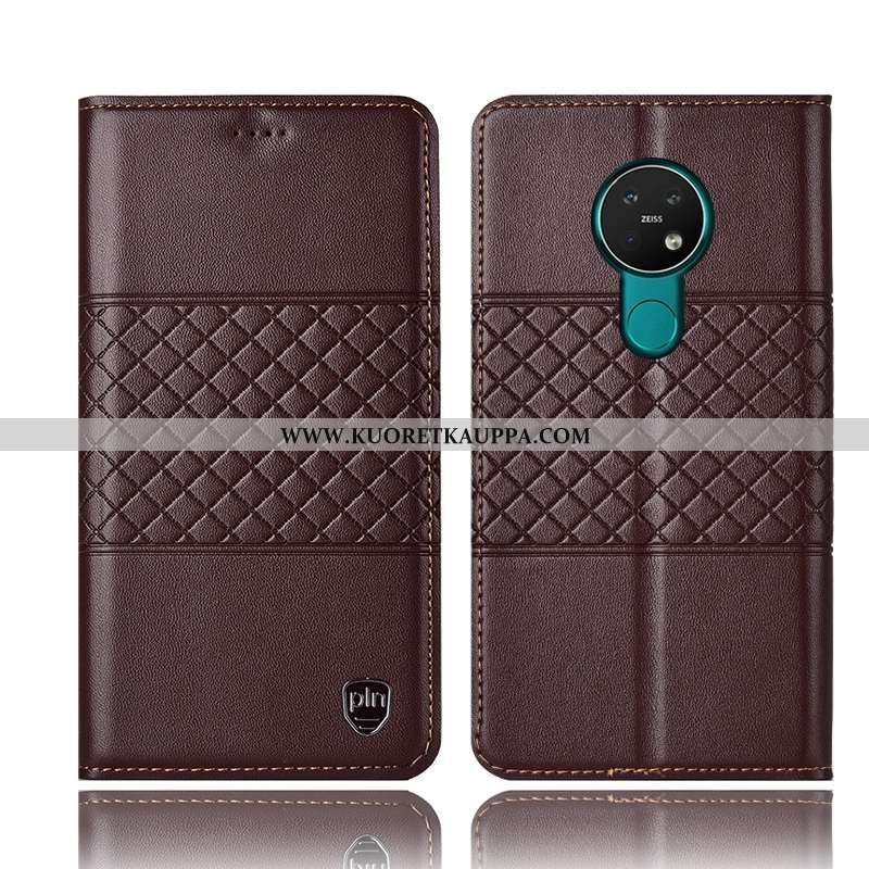 Kuori Nokia 2.3, Kuoret Nokia 2.3, Kotelo Nokia 2.3 Suojaus Nahkakuori Puhelimen Murtumaton Ruskea