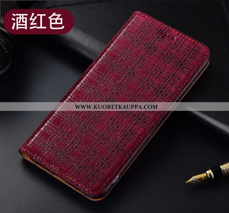 Kuori Nokia 3.1, Kuoret Nokia 3.1, Kotelo Nokia 3.1 Aito Nahka Suojaus All Inclusive Puhelimen Punai