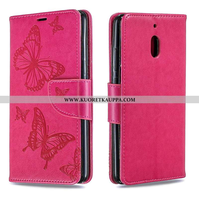 Kuori Nokia 3.1, Kuoret Nokia 3.1, Kotelo Nokia 3.1 Nahka Suojaus Punainen