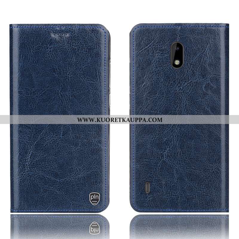 Kuori Nokia 3.1, Kuoret Nokia 3.1, Kotelo Nokia 3.1 Nahkakuori Kukkakuvio Tummansininen Puhelimen Tu