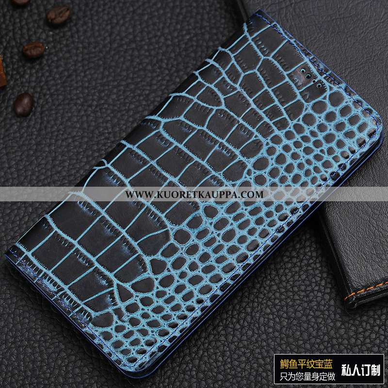 Kuori Nokia 3.1, Kuoret Nokia 3.1, Kotelo Nokia 3.1 Suojaus Nahkakuori Puhelimen Krokotiili Sininen