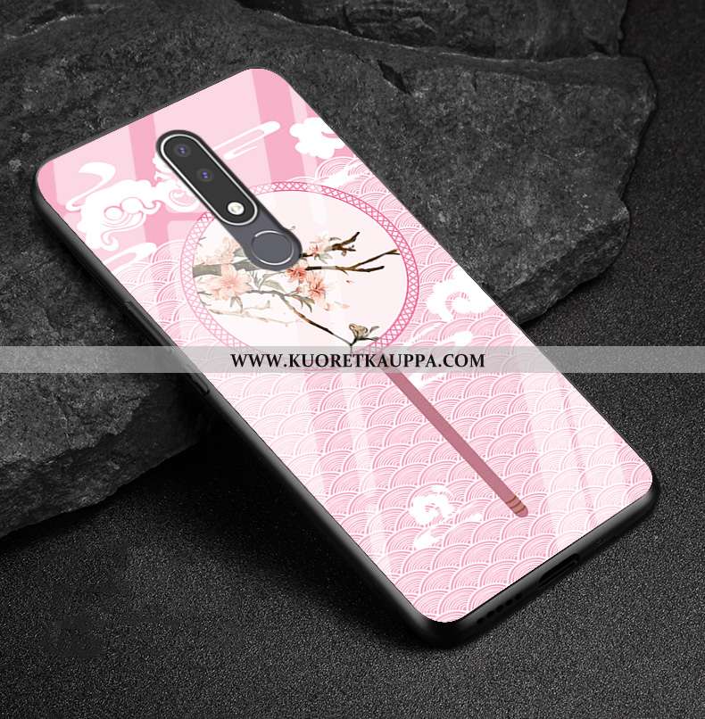 Kuori Nokia 3.1 Plus, Kuoret Nokia 3.1 Plus, Kotelo Nokia 3.1 Plus Pesty Suede Lasi Puhelimen Valkoi