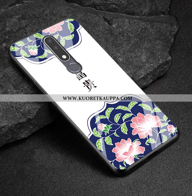 Kuori Nokia 3.1 Plus, Kuoret Nokia 3.1 Plus, Kotelo Nokia 3.1 Plus Pesty Suede Lasi Puhelimen Valkoi