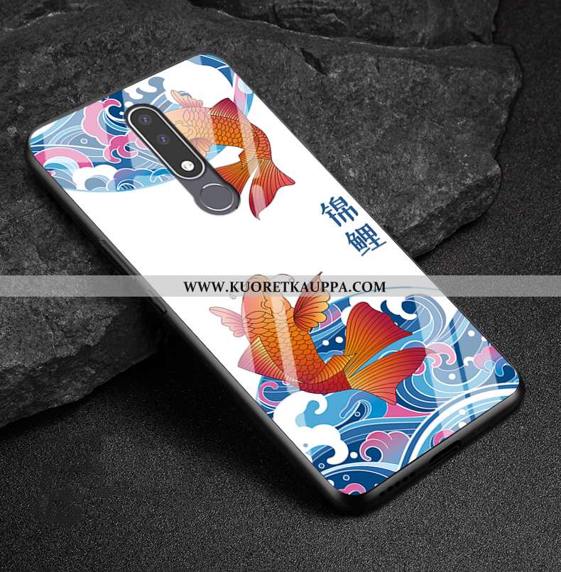 Kuori Nokia 3.1 Plus, Kuoret Nokia 3.1 Plus, Kotelo Nokia 3.1 Plus Pesty Suede Lasi Puhelimen Valkoi