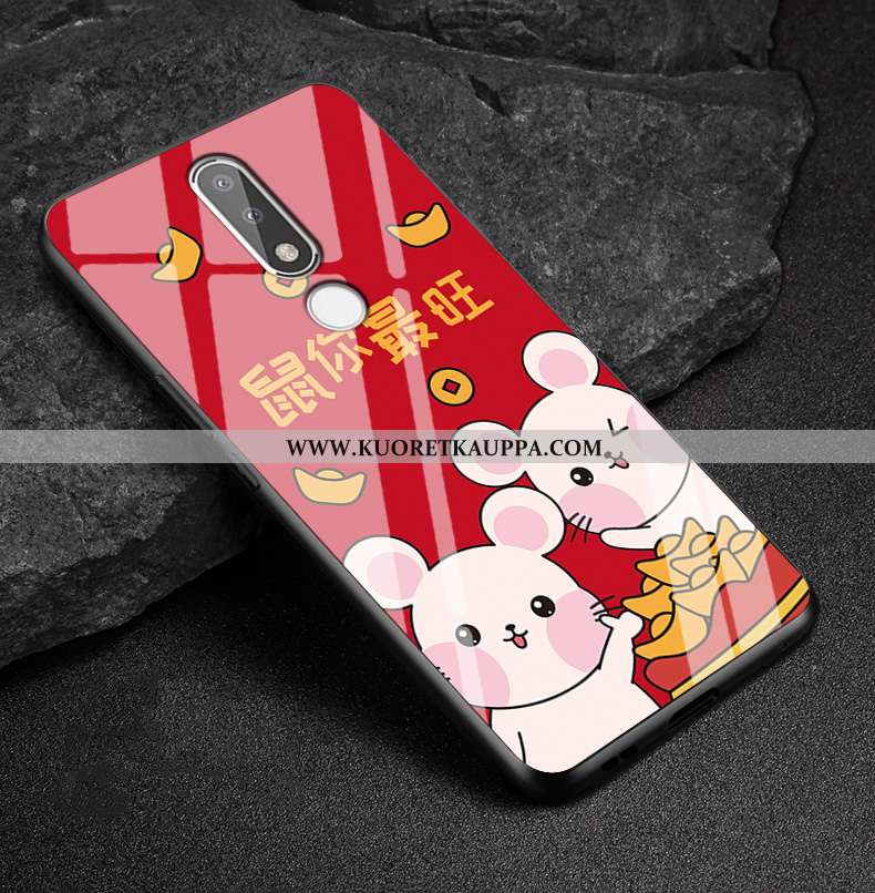 Kuori Nokia 3.1 Plus, Kuoret Nokia 3.1 Plus, Kotelo Nokia 3.1 Plus Pesty Suede Sarjakuva Lasi Suojau