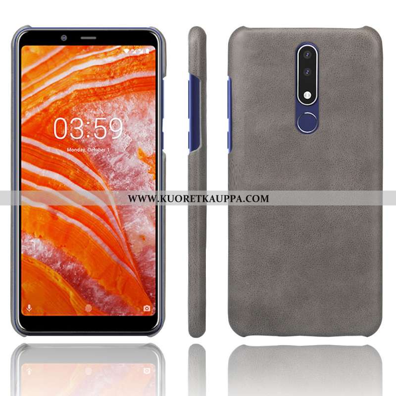 Kuori Nokia 3.1 Plus, Kuoret Nokia 3.1 Plus, Kotelo Nokia 3.1 Plus Suojaus Nahka Oranssi