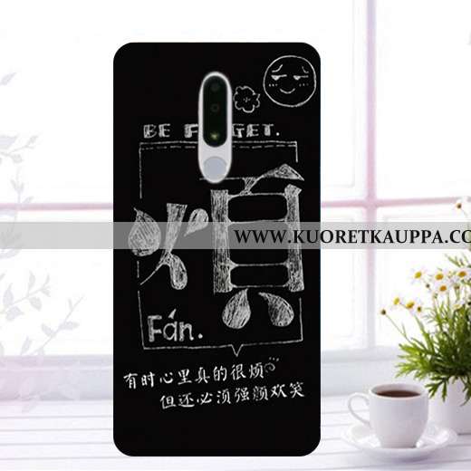 Kuori Nokia 3.1 Plus, Kuoret Nokia 3.1 Plus, Kotelo Nokia 3.1 Plus Suojaus Pehmeä Neste Musta Murtum