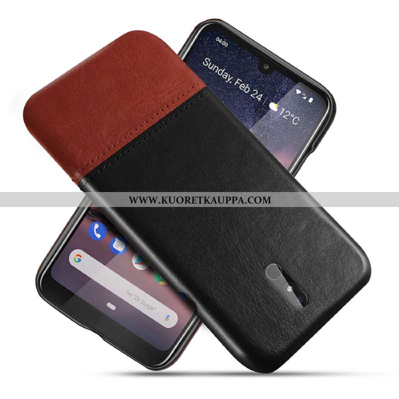 Kuori Nokia 3.2, Kuoret Nokia 3.2, Kotelo Nokia 3.2 Kukkakuvio Suojaus Murtumaton Luova Nahka Punain