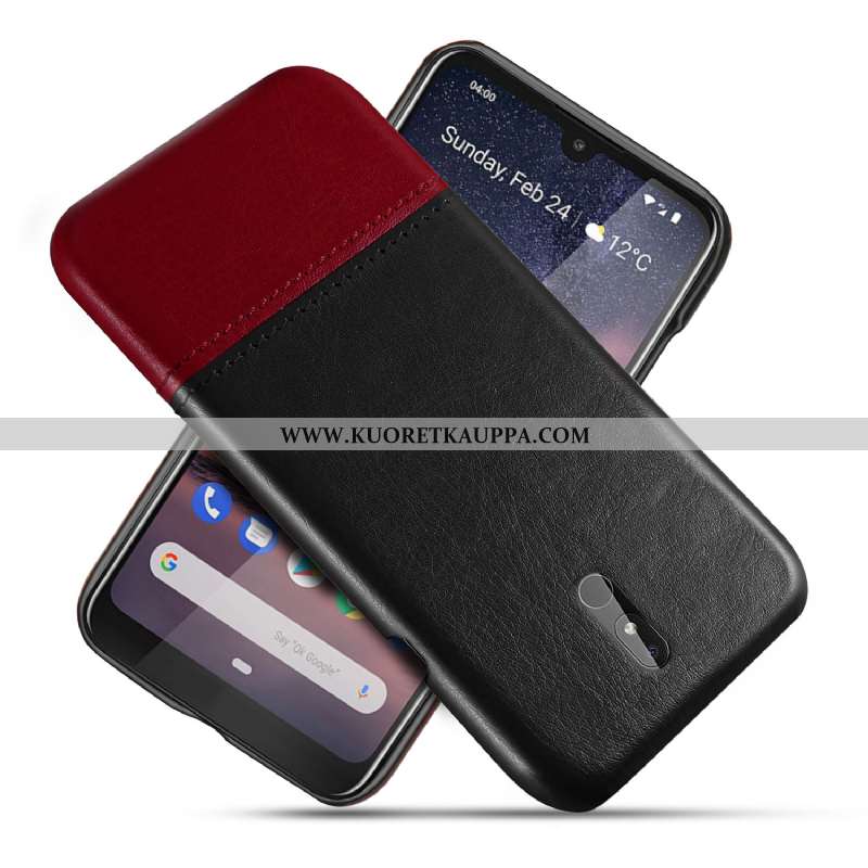 Kuori Nokia 3.2, Kuoret Nokia 3.2, Kotelo Nokia 3.2 Kukkakuvio Suojaus Murtumaton Luova Nahka Punain