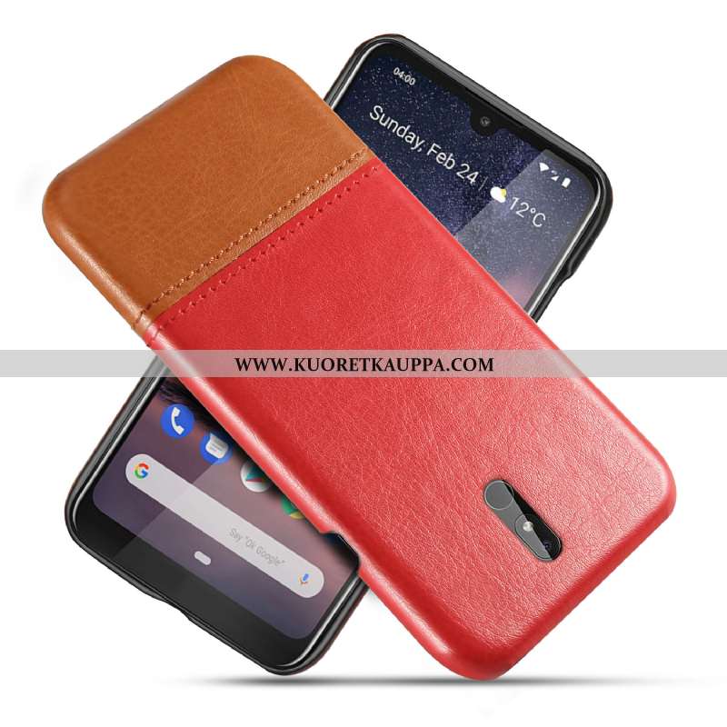 Kuori Nokia 3.2, Kuoret Nokia 3.2, Kotelo Nokia 3.2 Kukkakuvio Suojaus Murtumaton Luova Nahka Punain
