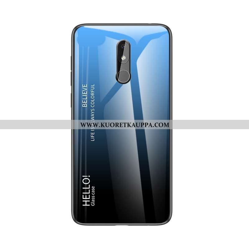 Kuori Nokia 3.2, Kuoret Nokia 3.2, Kotelo Nokia 3.2 Suojaus Lasi Kaltevuus Sininen