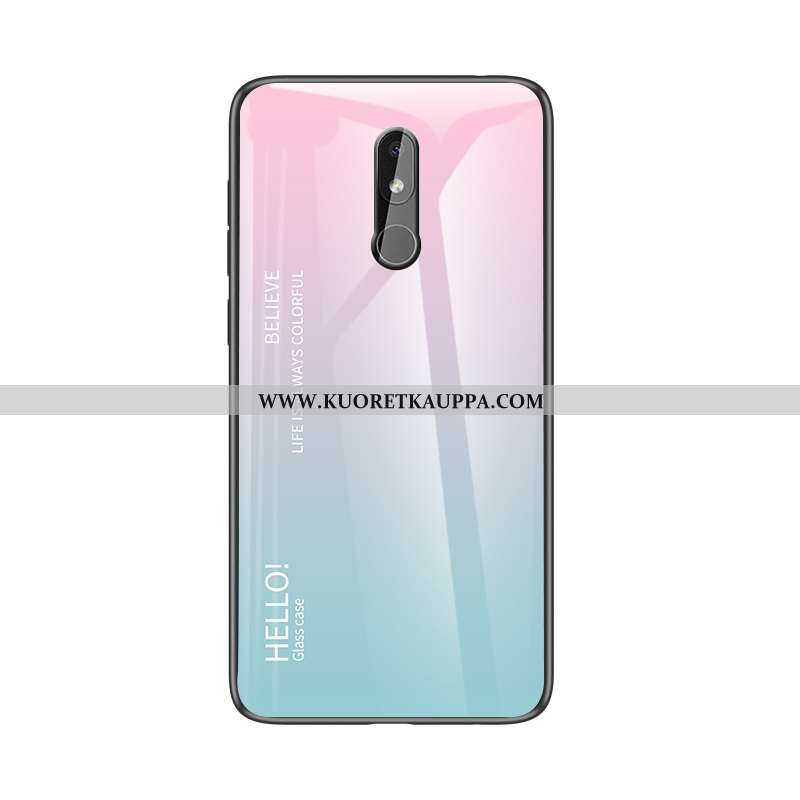 Kuori Nokia 3.2, Kuoret Nokia 3.2, Kotelo Nokia 3.2 Suojaus Lasi Kaltevuus Sininen