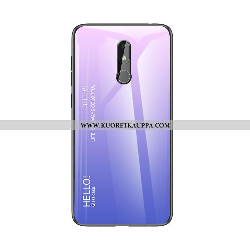Kuori Nokia 3.2, Kuoret Nokia 3.2, Kotelo Nokia 3.2 Suojaus Lasi Kaltevuus Sininen