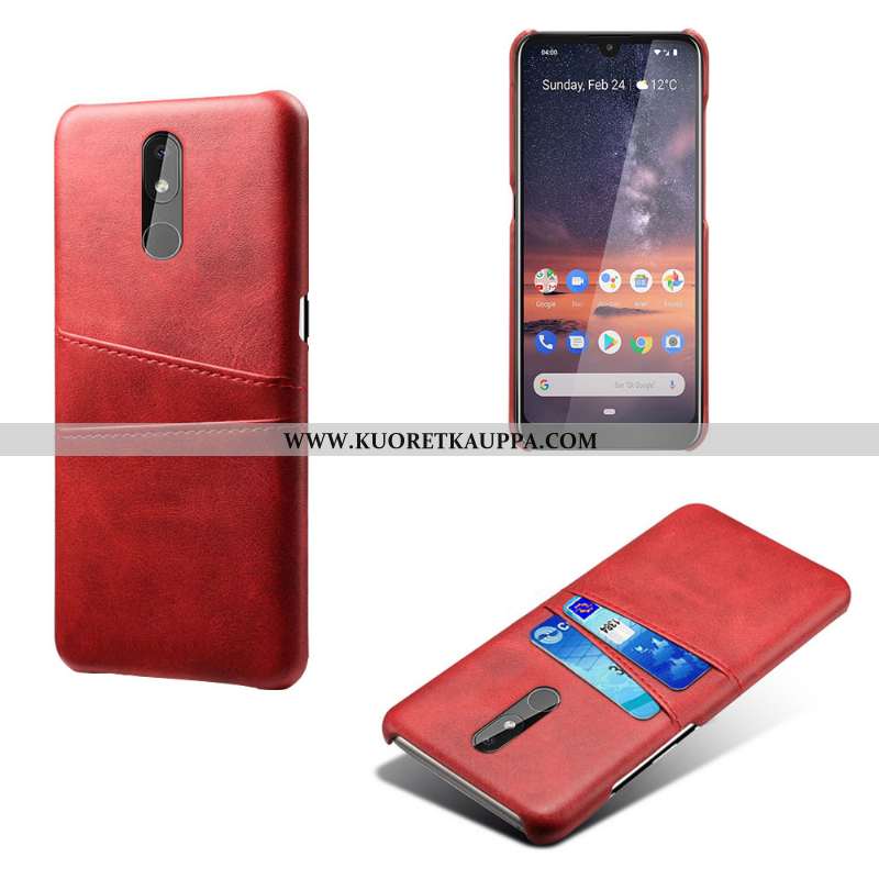 Kuori Nokia 3.2, Kuoret Nokia 3.2, Kotelo Nokia 3.2 Vuosikerta Nahka Liiketoiminta Suojaus Punainen