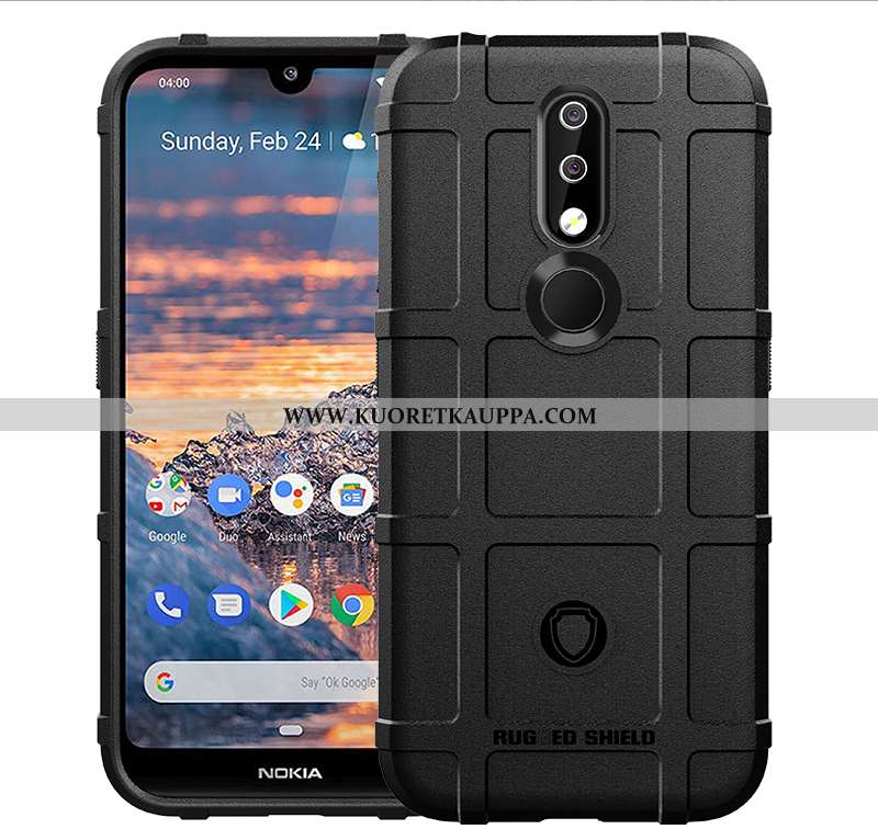 Kuori Nokia 4.2, Kuoret Nokia 4.2, Kotelo Nokia 4.2 Luova Kukkakuvio Murtumaton Suojaus Mustat