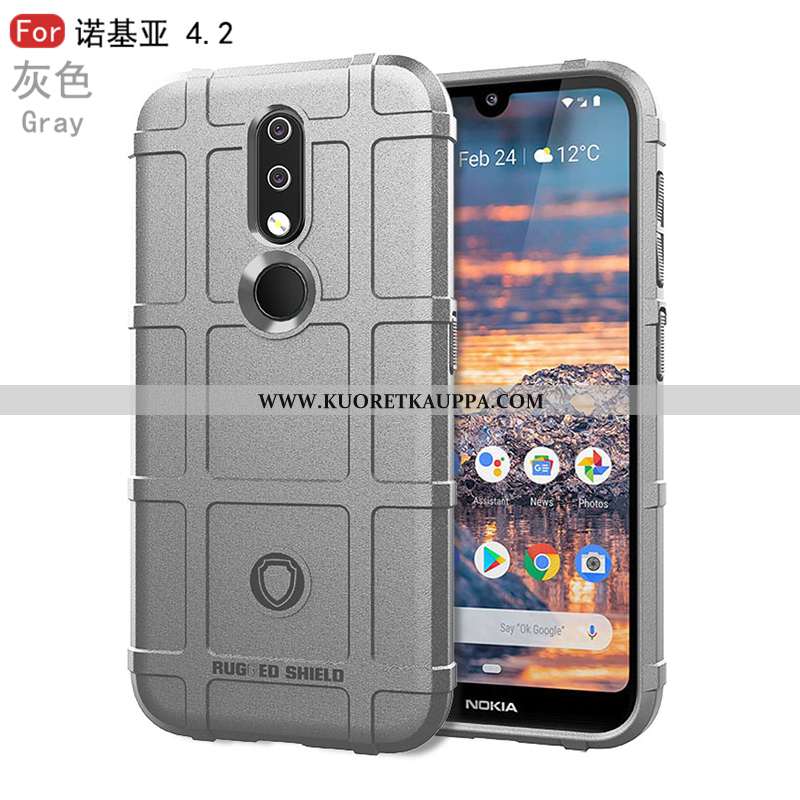 Kuori Nokia 4.2, Kuoret Nokia 4.2, Kotelo Nokia 4.2 Luova Kukkakuvio Murtumaton Suojaus Mustat