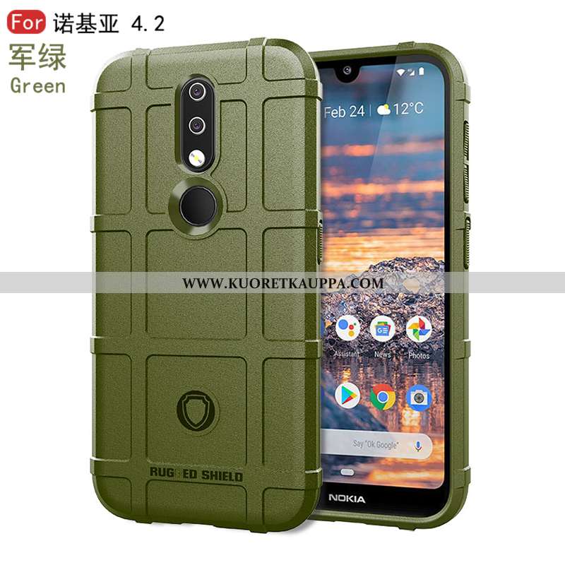 Kuori Nokia 4.2, Kuoret Nokia 4.2, Kotelo Nokia 4.2 Luova Kukkakuvio Murtumaton Suojaus Mustat