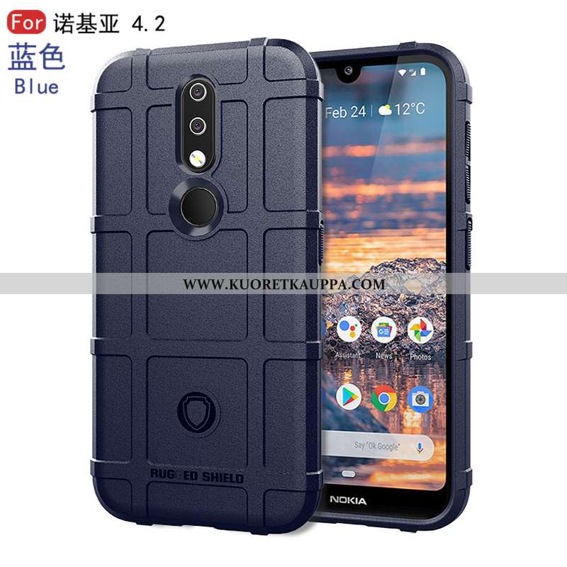 Kuori Nokia 4.2, Kuoret Nokia 4.2, Kotelo Nokia 4.2 Luova Kukkakuvio Murtumaton Suojaus Mustat