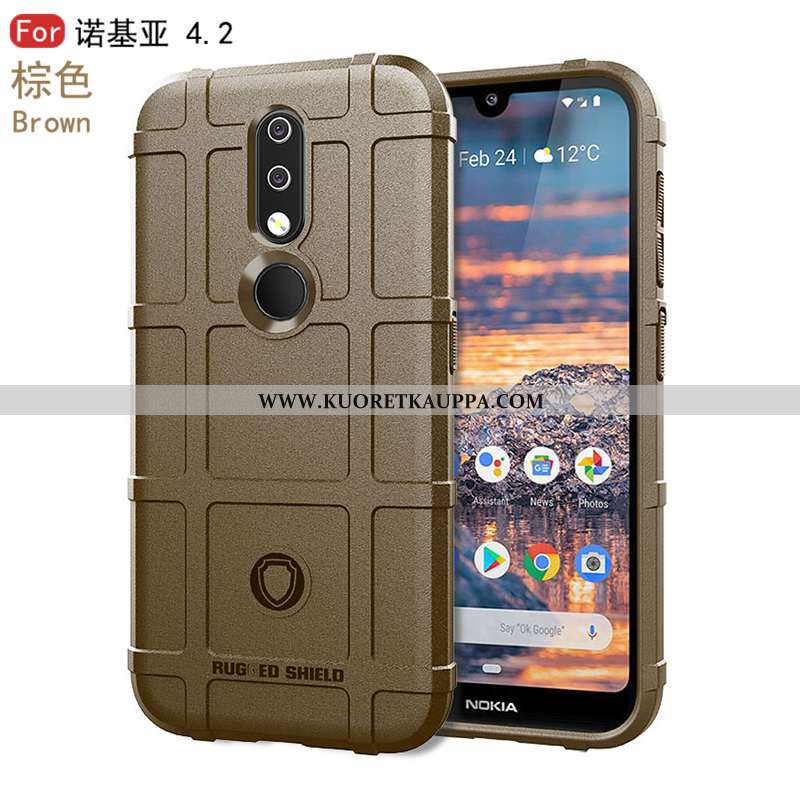 Kuori Nokia 4.2, Kuoret Nokia 4.2, Kotelo Nokia 4.2 Luova Kukkakuvio Murtumaton Suojaus Mustat