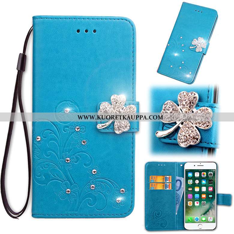 Kuori Nokia 4.2, Kuoret Nokia 4.2, Kotelo Nokia 4.2 Tila Nahkakuori Sininen Simpukka