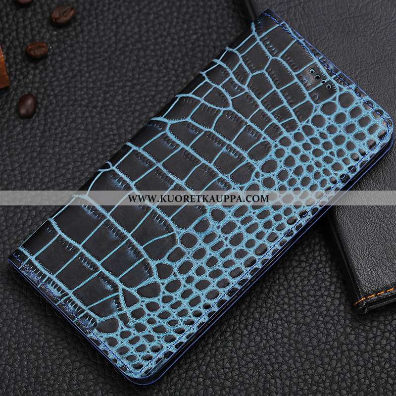 Kuori Nokia 5.1, Kuoret Nokia 5.1, Kotelo Nokia 5.1 Nahkakuori Suojaus Sininen Krokotiili