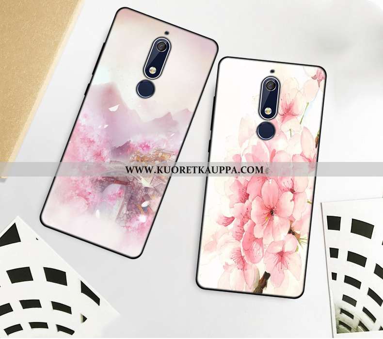 Kuori Nokia 5.1, Kuoret Nokia 5.1, Kotelo Nokia 5.1 Pehmeä Neste Silikoni Puhelimen Murtumaton Pinkk