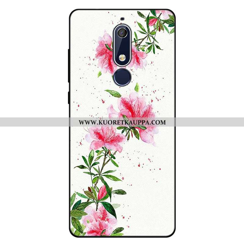 Kuori Nokia 5.1, Kuoret Nokia 5.1, Kotelo Nokia 5.1 Pehmeä Neste Silikoni Puhelimen Murtumaton Pinkk