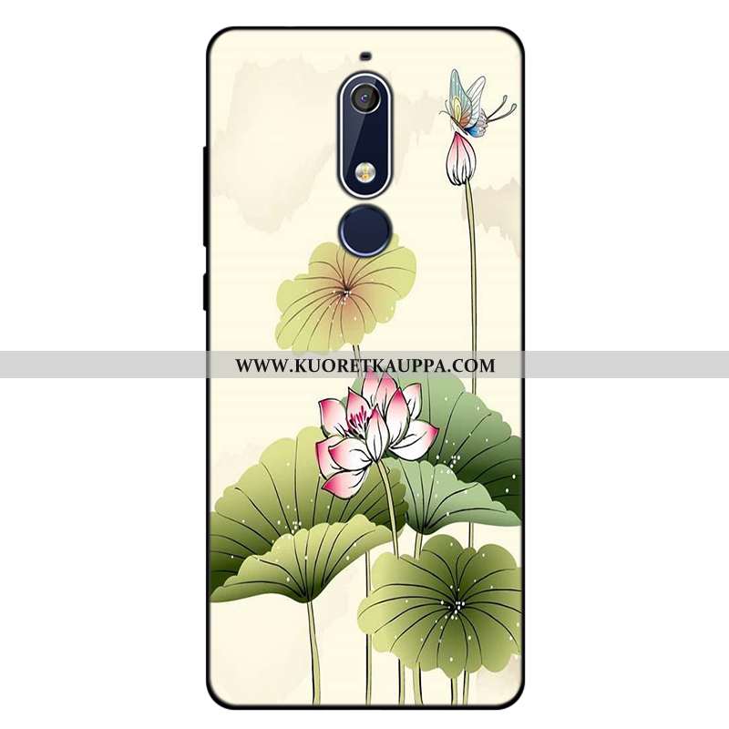 Kuori Nokia 5.1, Kuoret Nokia 5.1, Kotelo Nokia 5.1 Pehmeä Neste Silikoni Puhelimen Murtumaton Pinkk