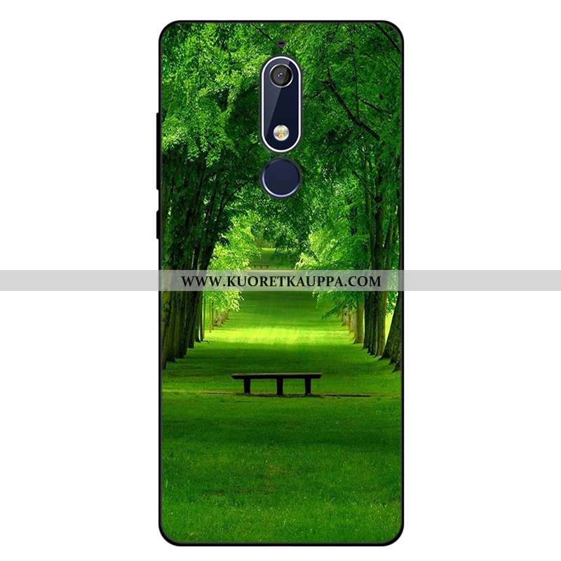 Kuori Nokia 5.1, Kuoret Nokia 5.1, Kotelo Nokia 5.1 Pehmeä Neste Silikoni Puhelimen Murtumaton Pinkk