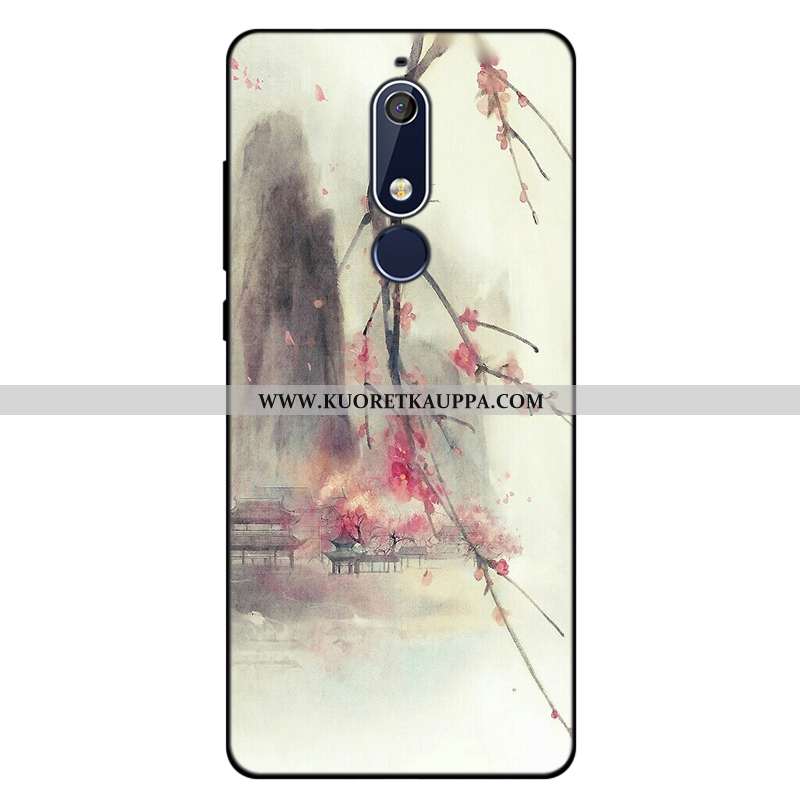 Kuori Nokia 5.1, Kuoret Nokia 5.1, Kotelo Nokia 5.1 Pehmeä Neste Silikoni Puhelimen Murtumaton Pinkk