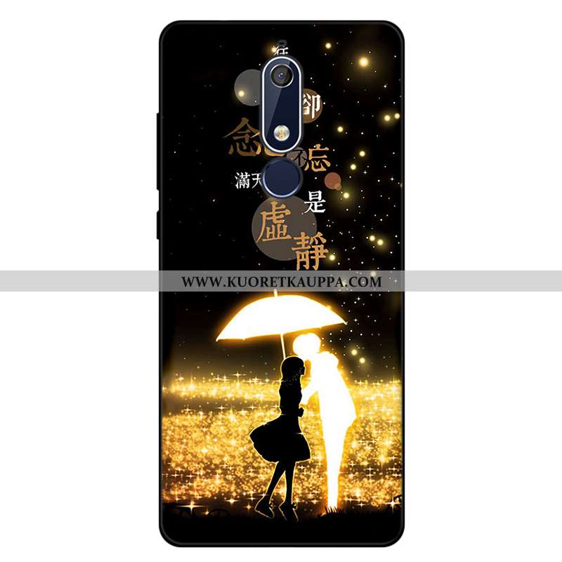 Kuori Nokia 5.1, Kuoret Nokia 5.1, Kotelo Nokia 5.1 Pehmeä Neste Silikoni Puhelimen Murtumaton Pinkk