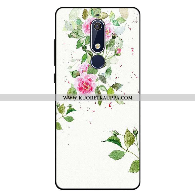 Kuori Nokia 5.1, Kuoret Nokia 5.1, Kotelo Nokia 5.1 Pehmeä Neste Silikoni Puhelimen Murtumaton Pinkk