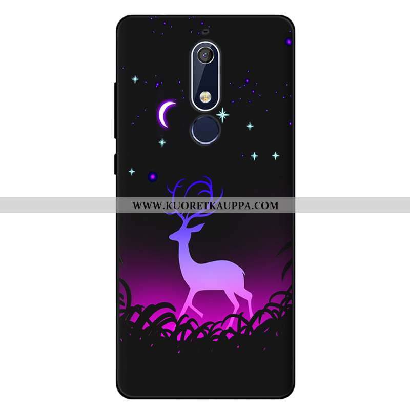 Kuori Nokia 5.1, Kuoret Nokia 5.1, Kotelo Nokia 5.1 Pehmeä Neste Silikoni Puhelimen Murtumaton Pinkk