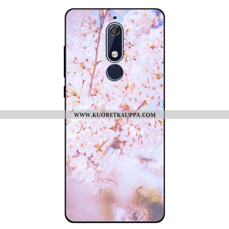 Kuori Nokia 5.1, Kuoret Nokia 5.1, Kotelo Nokia 5.1 Pehmeä Neste Silikoni Puhelimen Murtumaton Pinkk