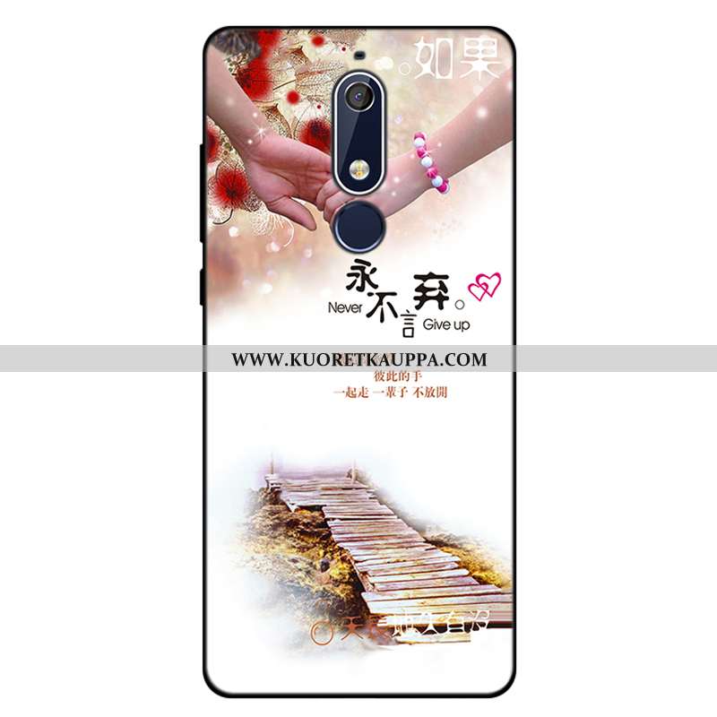 Kuori Nokia 5.1, Kuoret Nokia 5.1, Kotelo Nokia 5.1 Pehmeä Neste Silikoni Puhelimen Murtumaton Pinkk