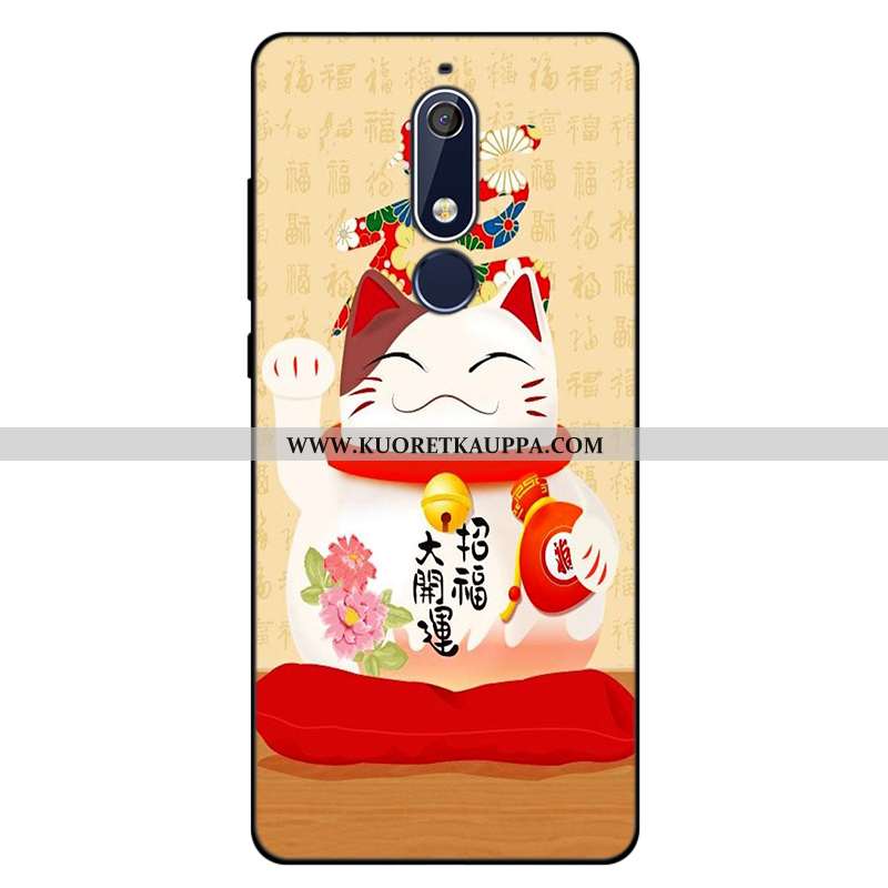 Kuori Nokia 5.1, Kuoret Nokia 5.1, Kotelo Nokia 5.1 Pehmeä Neste Silikoni Puhelimen Murtumaton Pinkk