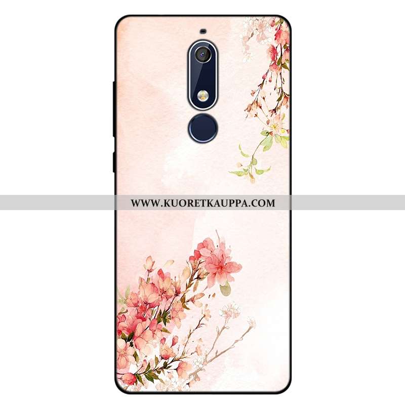 Kuori Nokia 5.1, Kuoret Nokia 5.1, Kotelo Nokia 5.1 Pehmeä Neste Silikoni Puhelimen Murtumaton Pinkk